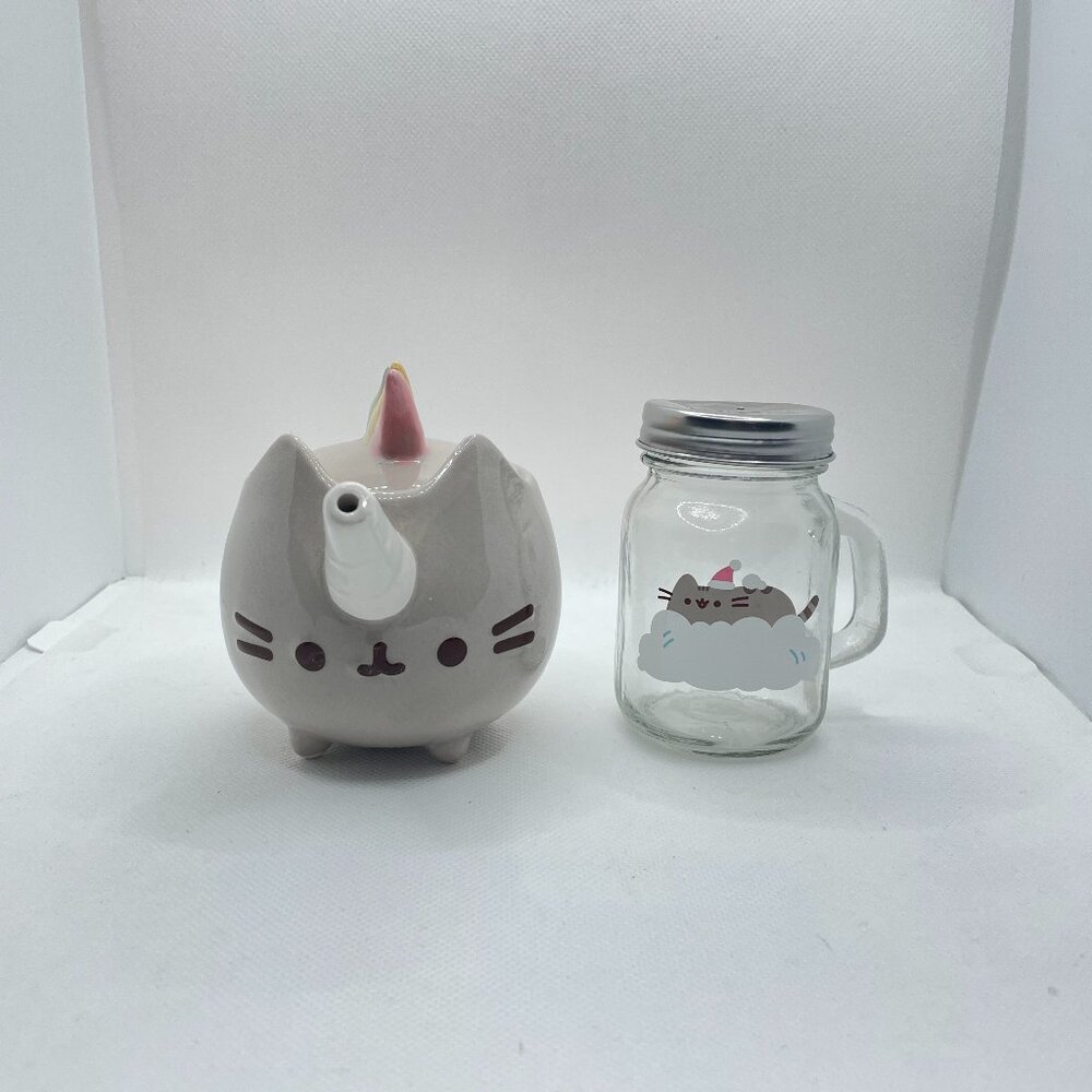 Pusheen Box Exclusive Lot of 2 Pusheenicorn Mini Tea Pot‎ Glass Seasoning